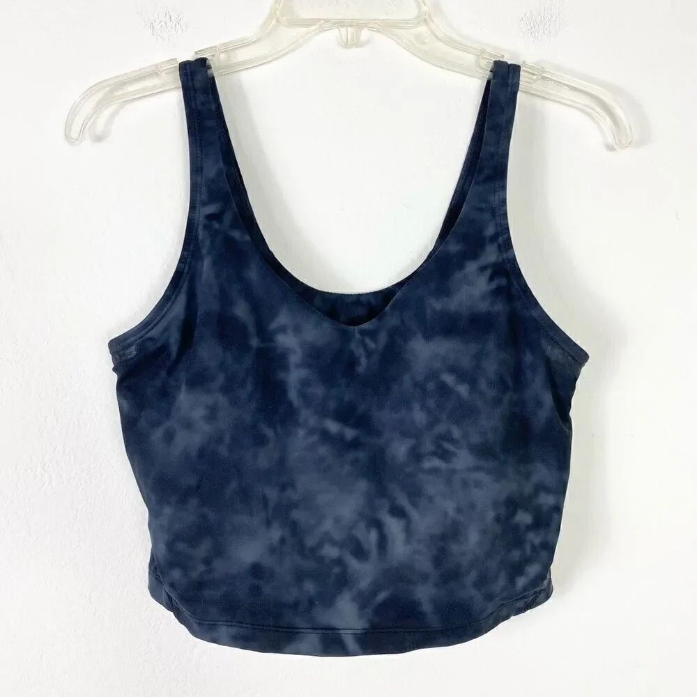 Navy Grey Tie Dye Sporty Tank Top Size M